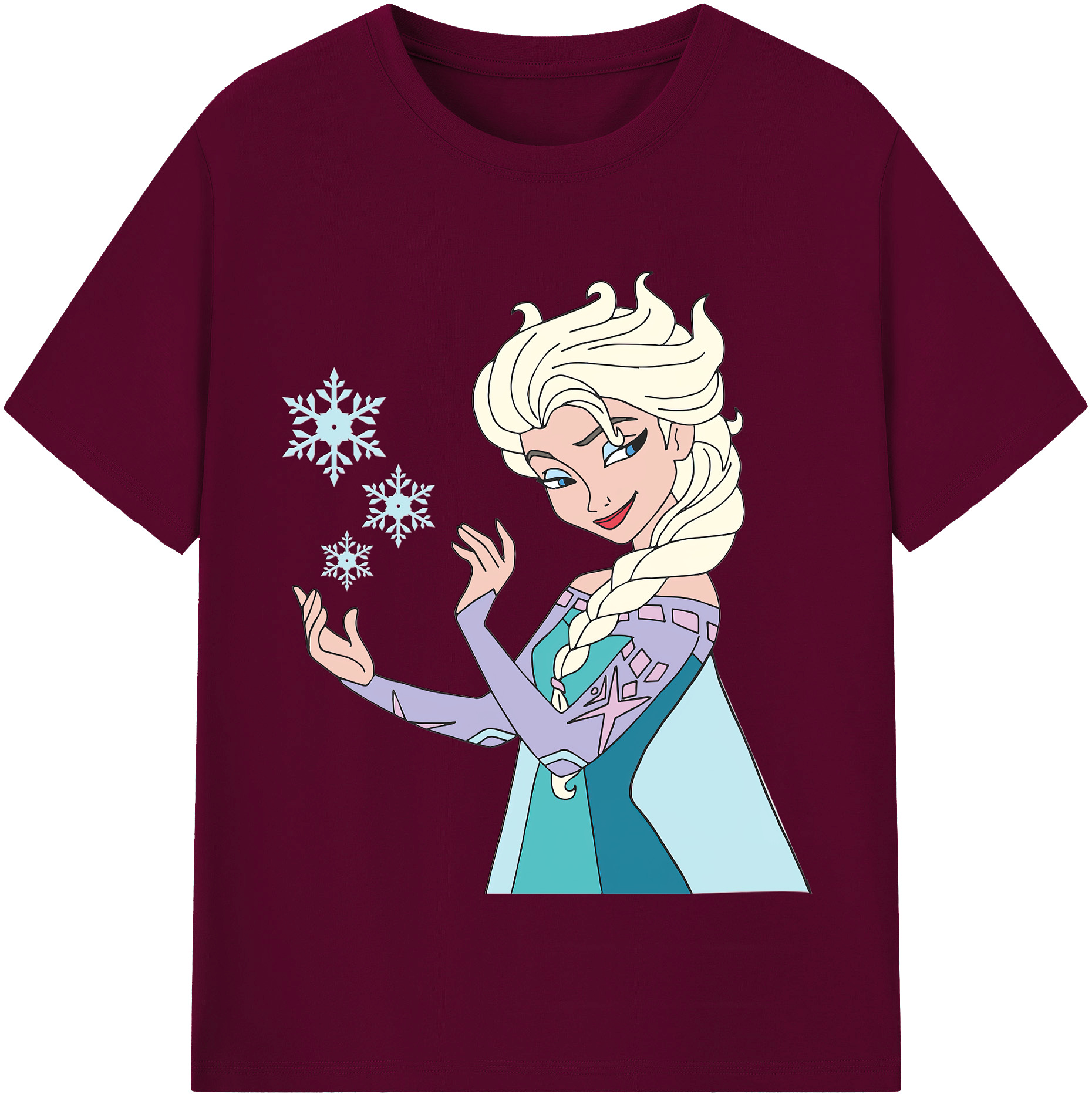 （画像用） アナと雪の女王 アンナ エルサ Frozen Anna Elsa レディースカジュアルプリントTシャツ（綿100％）